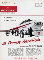 PRR "Pennsy Aerotrain," Back Cover, 1956